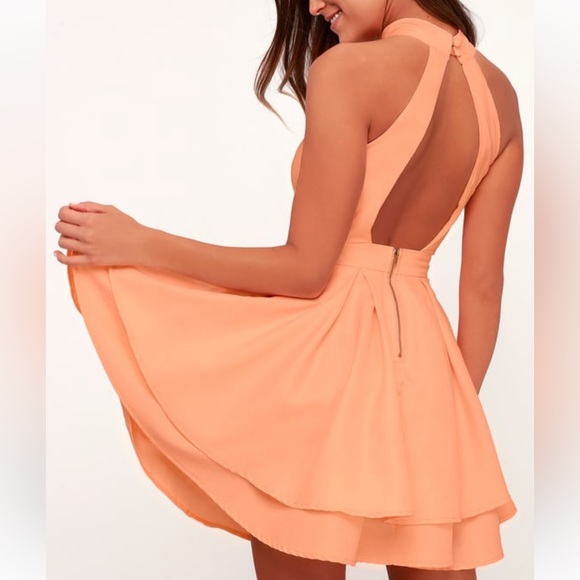 Lulus Dresses & Skirts - Neon Peach Backless Dress